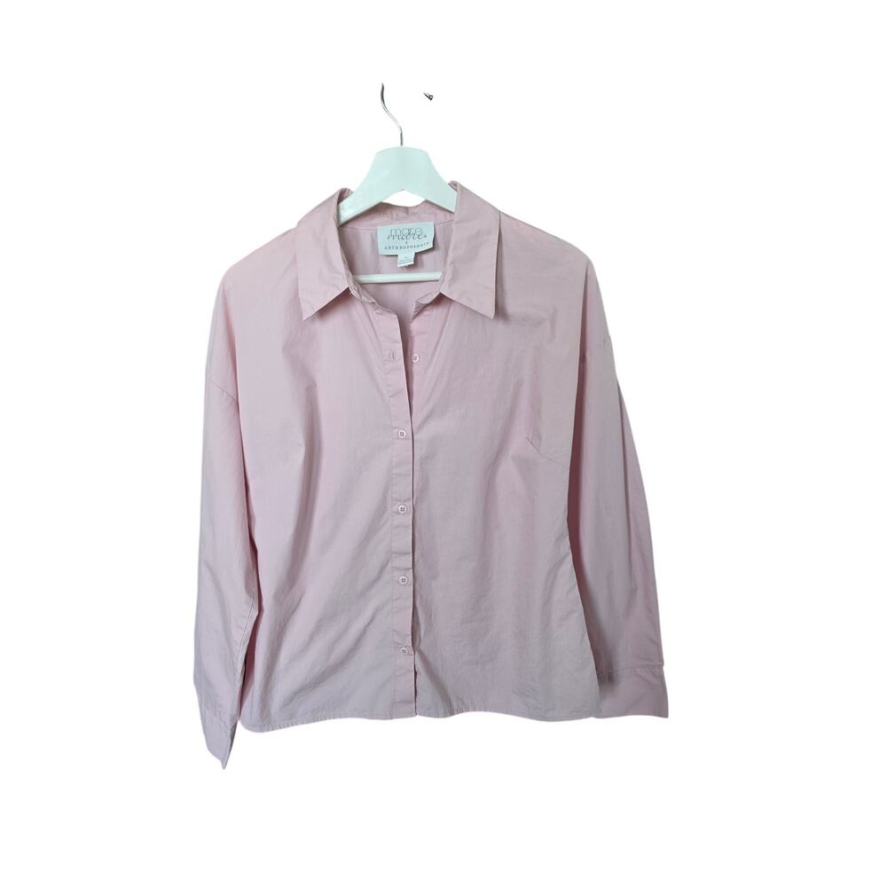 Mare Mare X Anthropologie Light Pink Cotton Button Up Shirt Size M